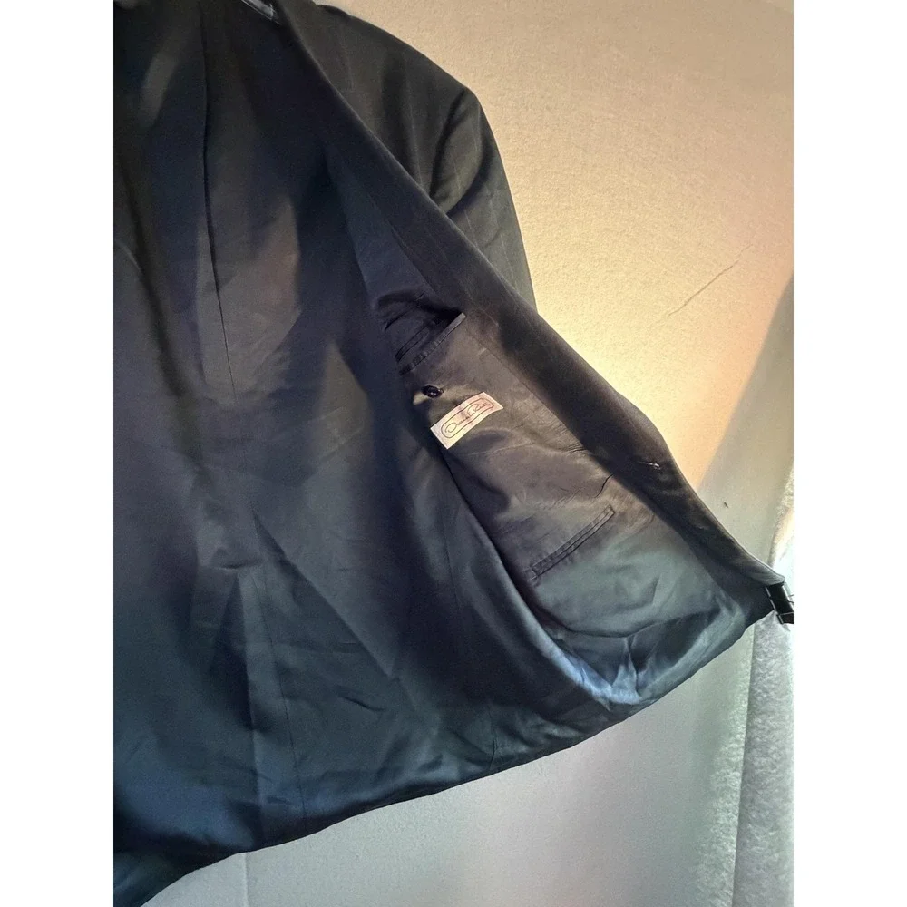 Oscar De La Renta Suit Mens 40 35x30 Gray Wool 2 Piece Jacket Pants Formal